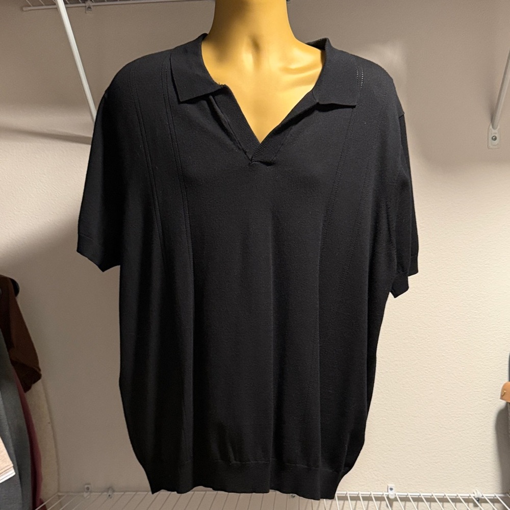 Topman Black Knit Short Sleeve Polo